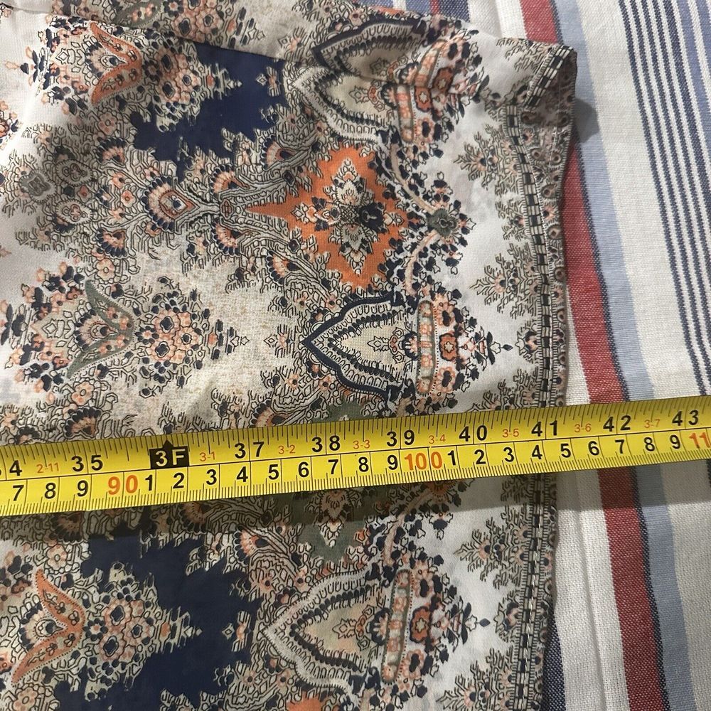En Creme Anthropologie Tunic Top Women's Small Flared Sleeve Sheer Boho‎ Floral - Picture 12 of 13